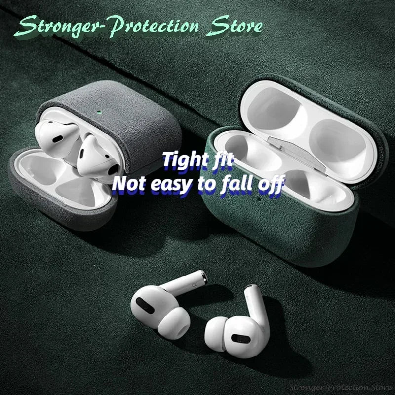 Italian Suede Leather Case for Airpods Pro 2 Luxury Artificial Leather All Inclusive Case for Airpods 4 3 Case Wireless Charge