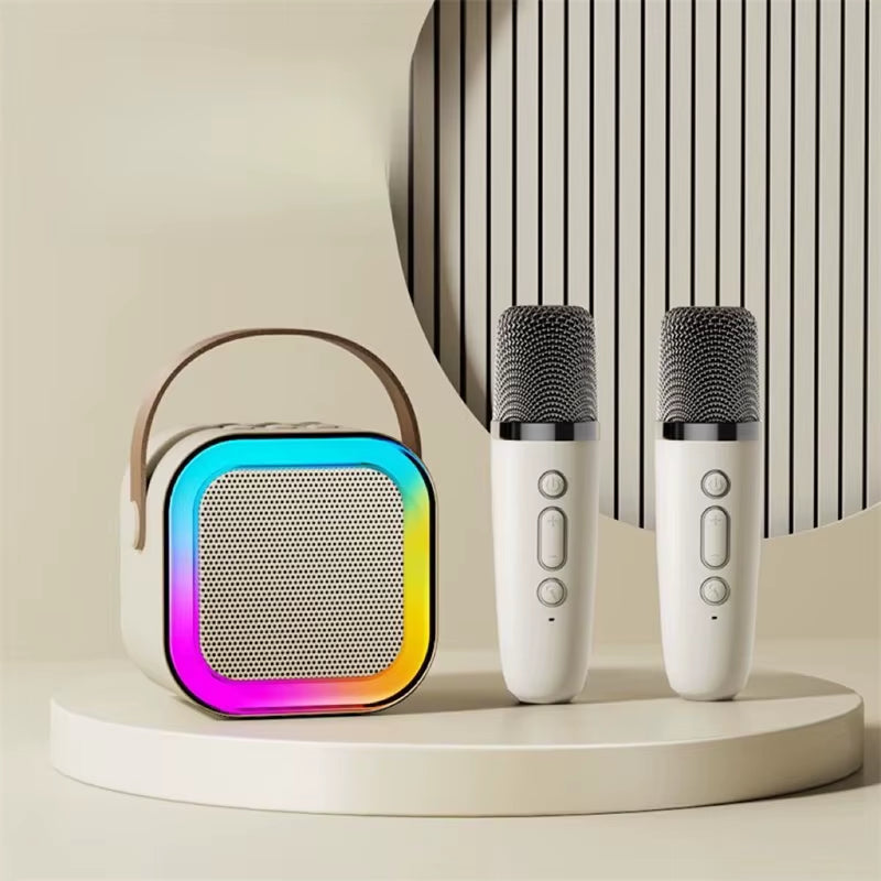 K12 Wireless Karaoke Speaker Bluetooth Microphone K12 Home KTV Karaoke Machine RGB Light Portable Mini Bluetooth Speaker