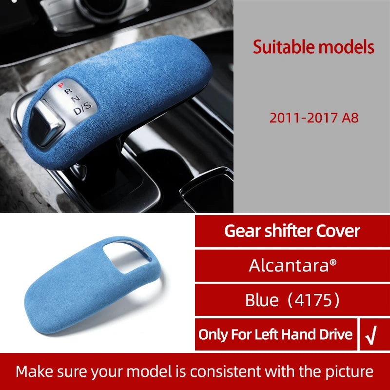 Alcantara Wrap for Audi A8 2011-2017 Gear Shift Knob Head ABS Cover Sticker Interior Trim Decoration Car Accessories