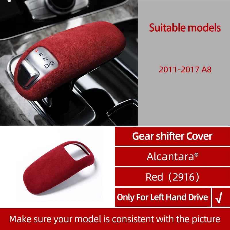 Alcantara Wrap for Audi A8 2011-2017 Gear Shift Knob Head ABS Cover Sticker Interior Trim Decoration Car Accessories