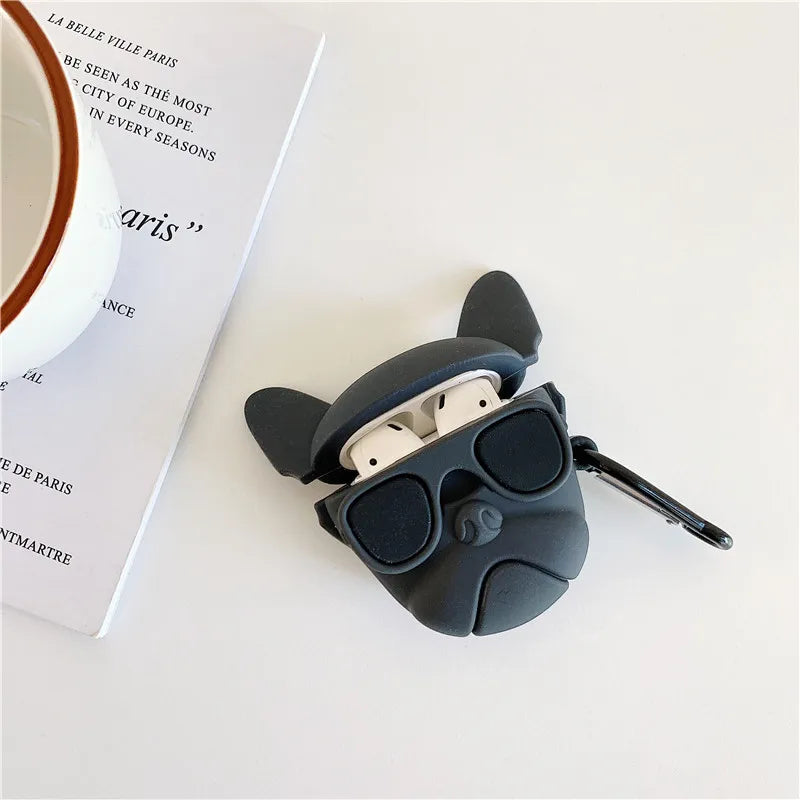 Cool Bulldog Hip Hop Music Dog Silicone Case for Apple Airpods 4 3 2 Cover for Airpods Pro 2 Generation Protective Shell