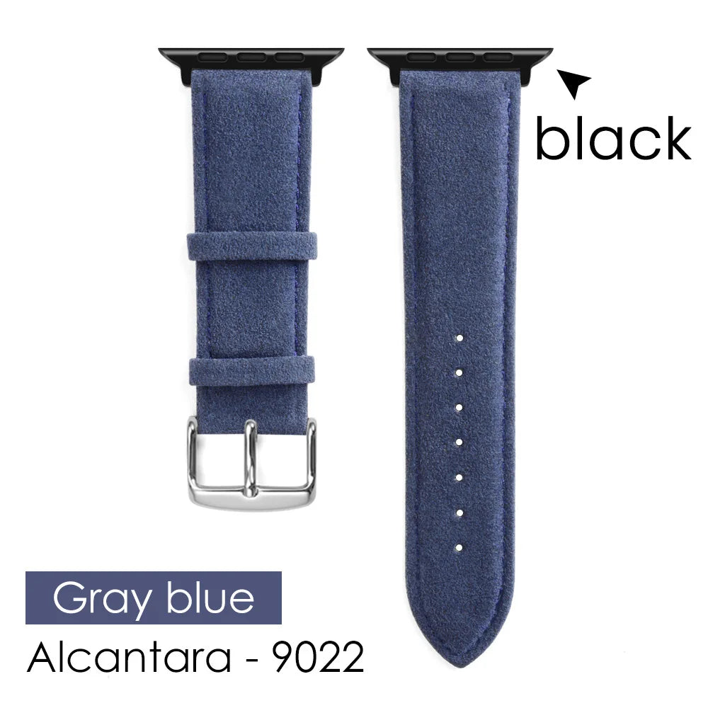 ALCANTARA Strap for Apple Watch Ultra 2 Band 46Mm 45Mm 44Mm 42Mm Suede Leather Smartwatch Accessories for Iwatch S109 8 7 6