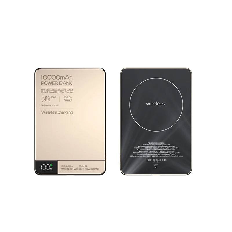 Travel Portable Wireless Magnetic Power Bank Fast Charging Ultra Capacity Digital External Battery Powerbank for Magsafe Iphone