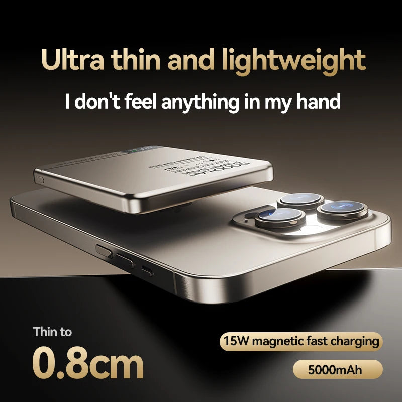 Travel Portable Wireless Magnetic Power Bank Fast Charging Ultra Capacity Digital External Battery Powerbank for Magsafe Iphone