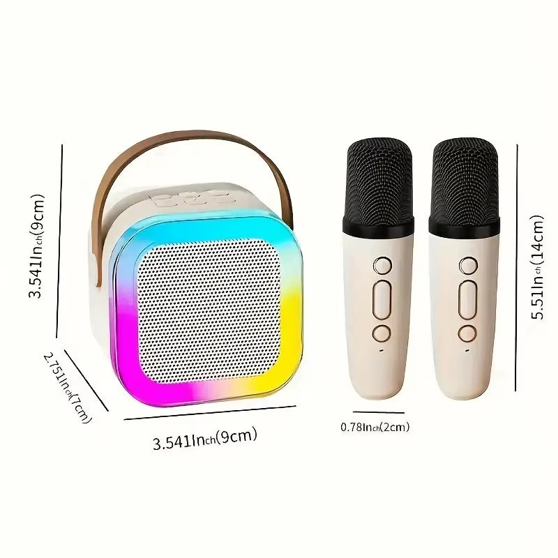 K12 Wireless Karaoke Speaker Bluetooth Microphone K12 Home KTV Karaoke Machine RGB Light Portable Mini Bluetooth Speaker