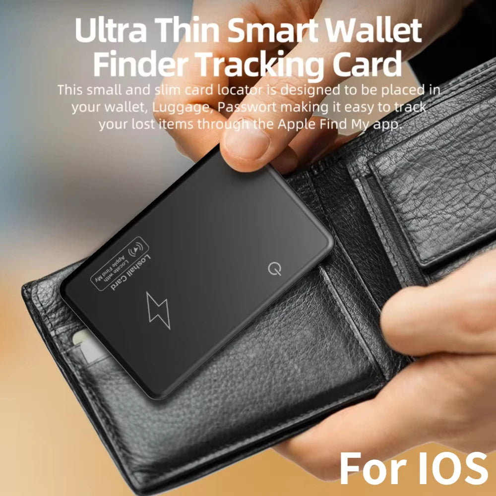 Wireless Charging Wallet Tracker Card Bluetooth-Compatible Smart Tracking Wallet Card Work with Find My App Wallet