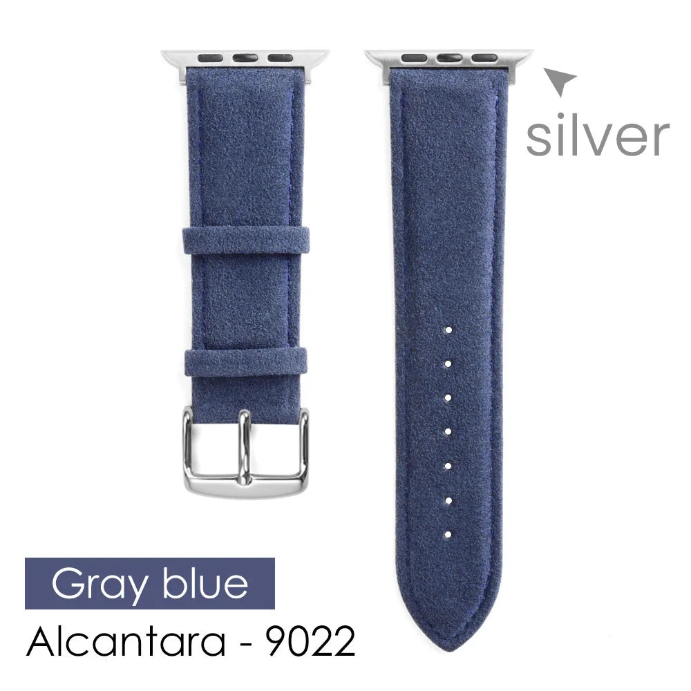 ALCANTARA Strap for Apple Watch Ultra 2 Band 46Mm 45Mm 44Mm 42Mm Suede Leather Smartwatch Accessories for Iwatch S109 8 7 6