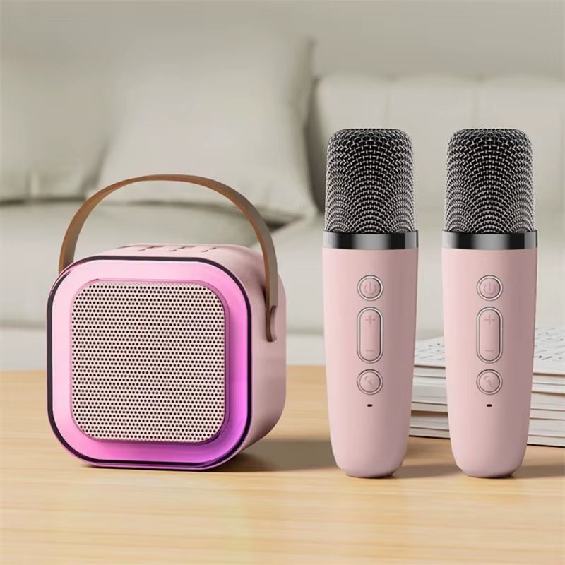 K12 Wireless Karaoke Speaker Bluetooth Microphone K12 Home KTV Karaoke Machine RGB Light Portable Mini Bluetooth Speaker