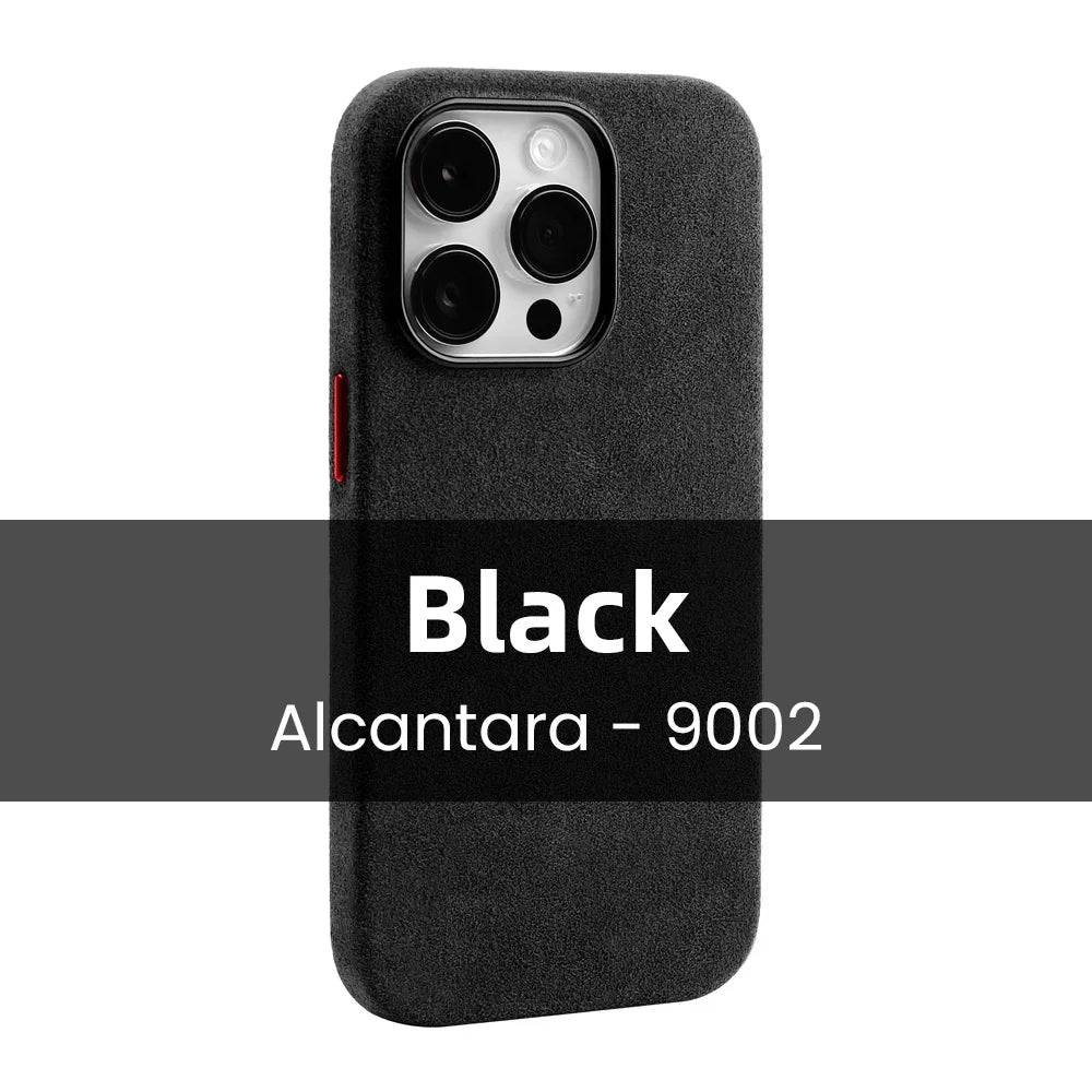 Magnetic ALCANTARA Case for Iphone 16 Pro Max 15 14 13 Mini Luxury Business Supercar Interior Same Suede Leather Phone Cover