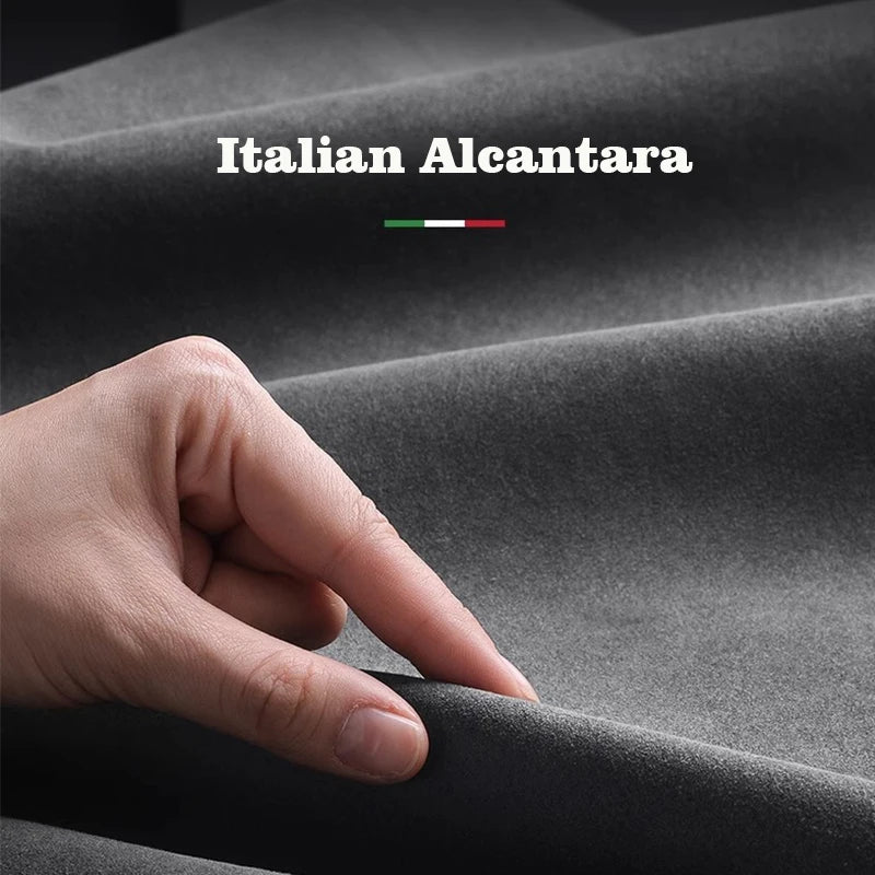 Italian Alcantara Case for Iphone 15 Pro Max Soft Leather Phone Back Cover for Iphone 15 Pro Magnets for Magsafe Grey Blue