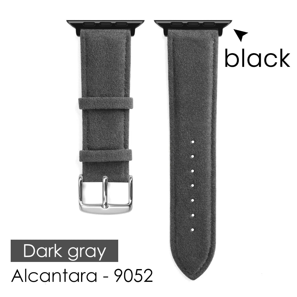 ALCANTARA Strap for Apple Watch Ultra 2 Band 46Mm 45Mm 44Mm 42Mm Suede Leather Smartwatch Accessories for Iwatch S109 8 7 6