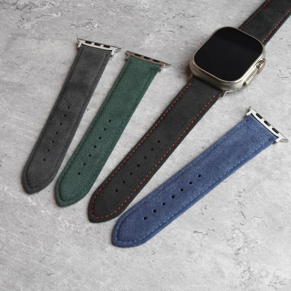 ALCANTARA Strap for Apple Watch Ultra 2 Band 46Mm 45Mm 44Mm 42Mm Suede Leather Smartwatch Accessories for Iwatch S109 8 7 6