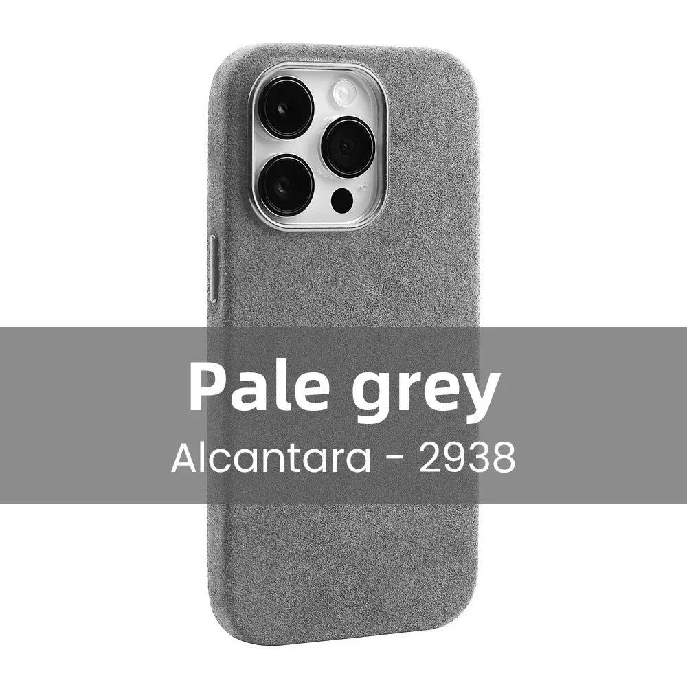 Magnetic ALCANTARA Case for Iphone 16 Pro Max 15 14 13 Mini Luxury Business Supercar Interior Same Suede Leather Phone Cover