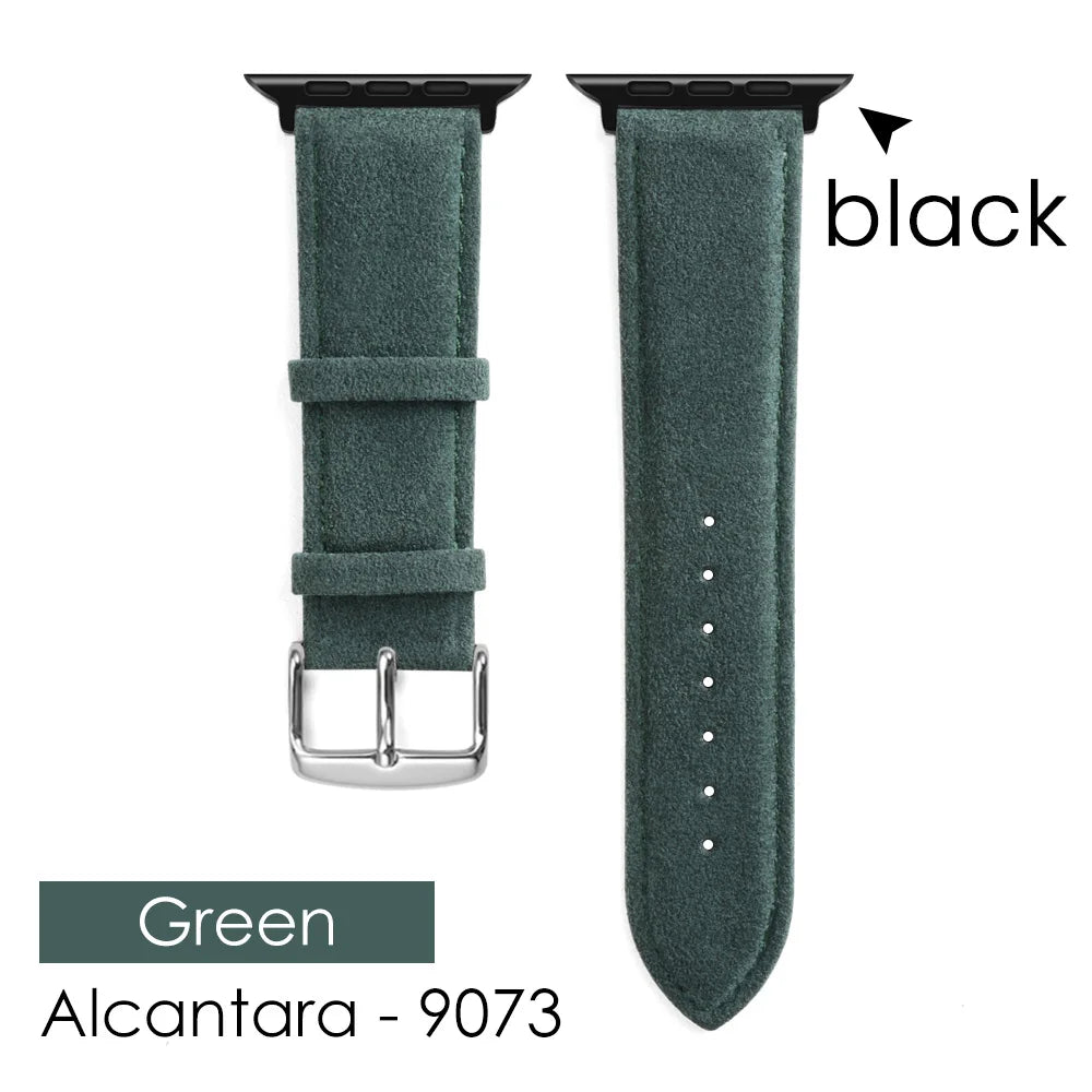 ALCANTARA Strap for Apple Watch Ultra 2 Band 46Mm 45Mm 44Mm 42Mm Suede Leather Smartwatch Accessories for Iwatch S109 8 7 6