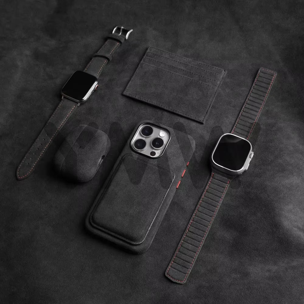 Magnetic ALCANTARA Strap for Apple Watch Ultra 2 Band 49Mm 46Mm 45Mm 44Mm Suede Leather Accessories for Iwatch 10 9 8 7 6 5 SE