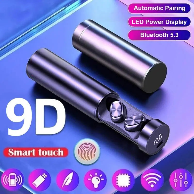 N21 Wireless Earphones Stereo Bass Earbuds LED Digital Display Headphones with Microphone TWS Headsets Lights for Smartphone