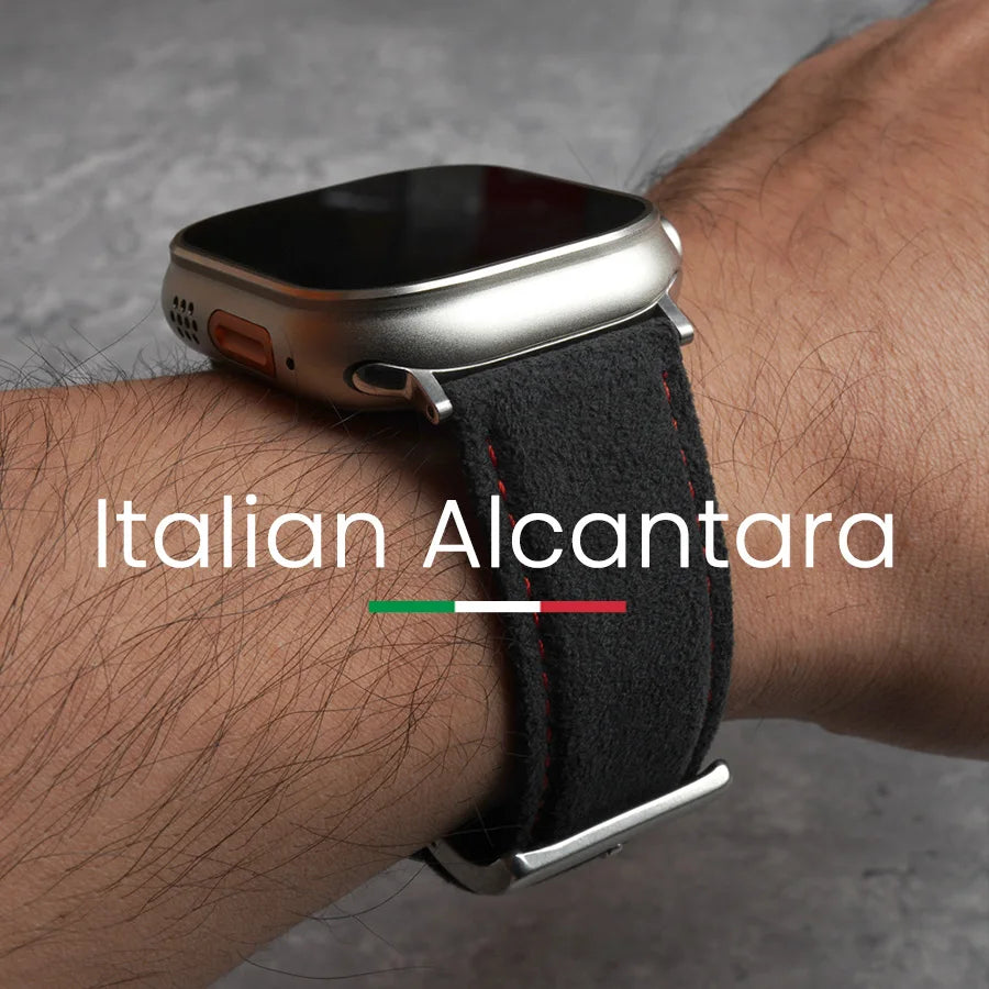 ALCANTARA Strap for Apple Watch Ultra 2 Band 46Mm 45Mm 44Mm 42Mm Suede Leather Smartwatch Accessories for Iwatch S109 8 7 6