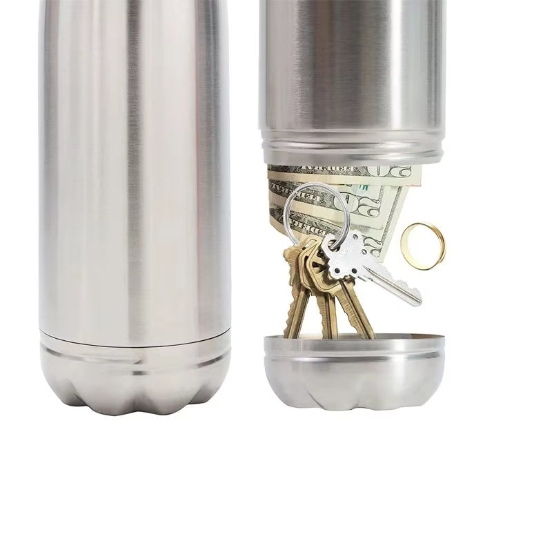 750Ml Diversion Water Bottle Portable Water Bottle Secret Stash Pill Organizer Can Safe Hiding Spot for Money Bonus Key Ring Box