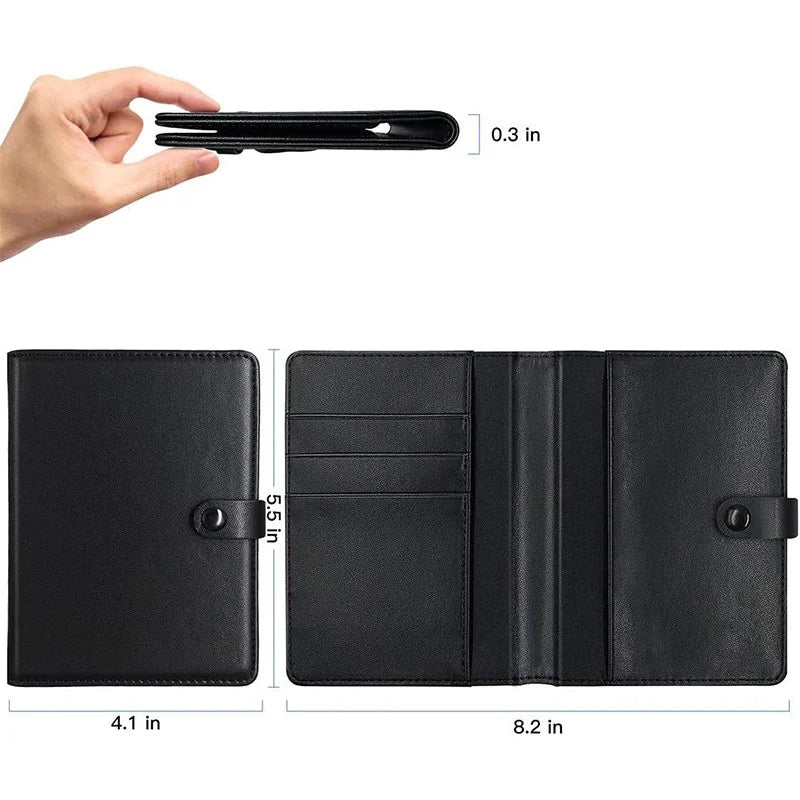 New for Apple Airtag Passport Cover Wallet Certificate Protective Cover with Airtag Travel PU Leather Card Holder Rfid Men Women