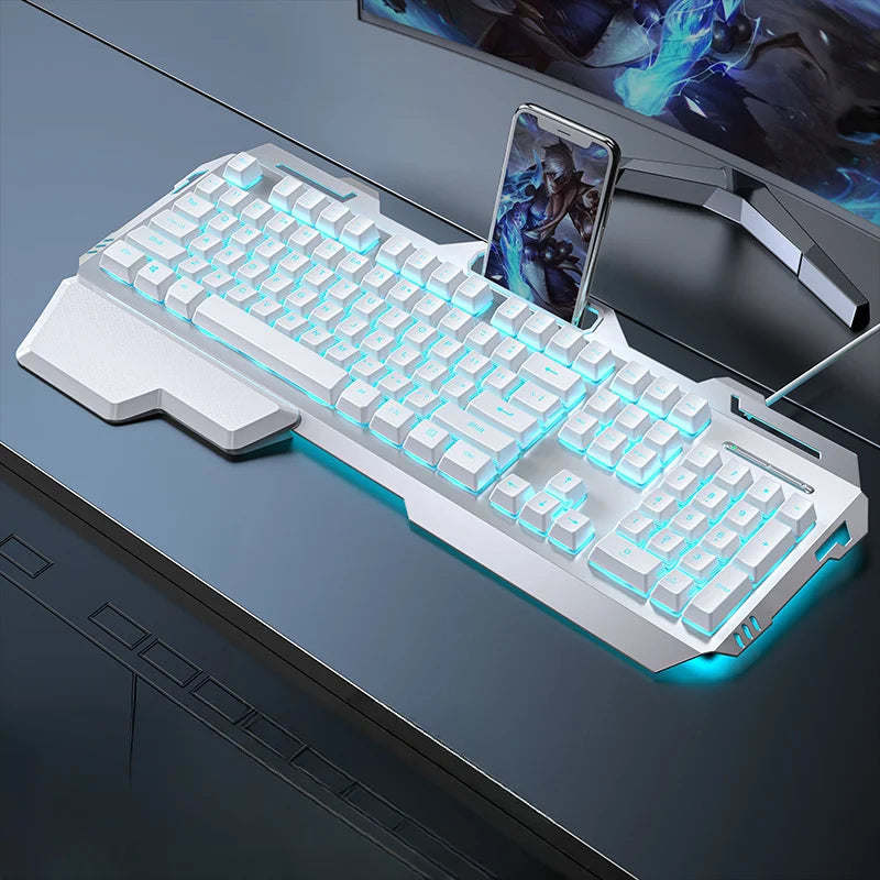 USB Wired Keyboard Set 104 Keys Backlight Gaming Keyboard Gaming for Laptop PC Computer with Hand Support