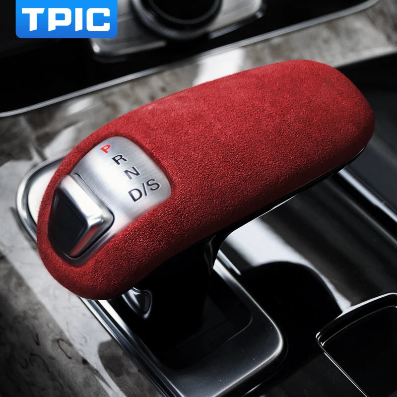 Alcantara Wrap for Audi A8 2011-2017 Gear Shift Knob Head ABS Cover Sticker Interior Trim Decoration Car Accessories