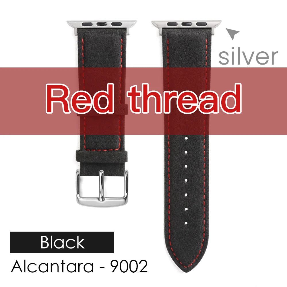 ALCANTARA Strap for Apple Watch Ultra 2 Band 46Mm 45Mm 44Mm 42Mm Suede Leather Smartwatch Accessories for Iwatch S109 8 7 6