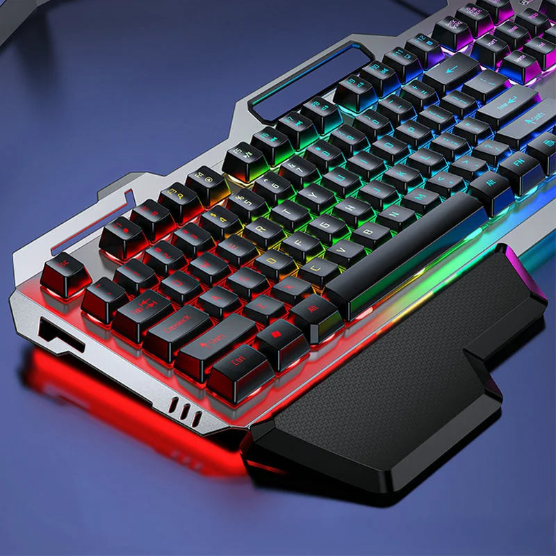 USB Wired Keyboard Set 104 Keys Backlight Gaming Keyboard Gaming for Laptop PC Computer with Hand Support