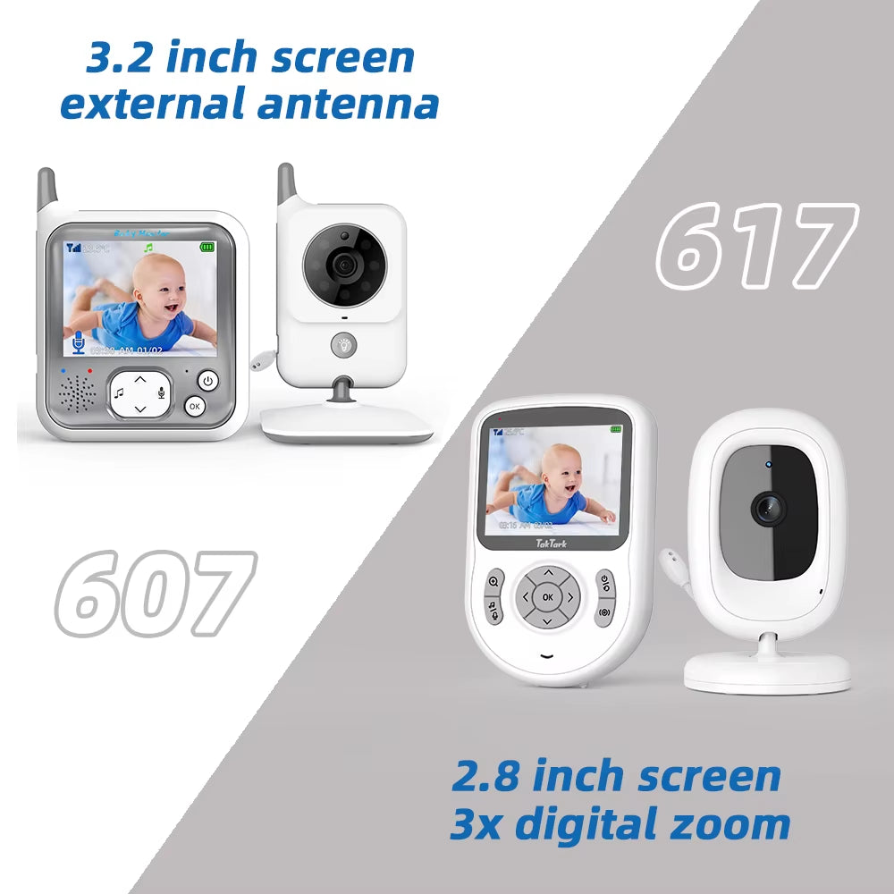 Video Baby Monitor 3.2 Inch / 2.8 Inch Wireless Security Camera Auto Night Vision Intercom Temperature Monitoring Nanny