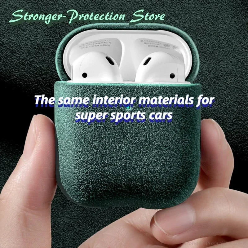 Italian Suede Leather Case for Airpods Pro 2 Luxury Artificial Leather All Inclusive Case for Airpods 4 3 Case Wireless Charge