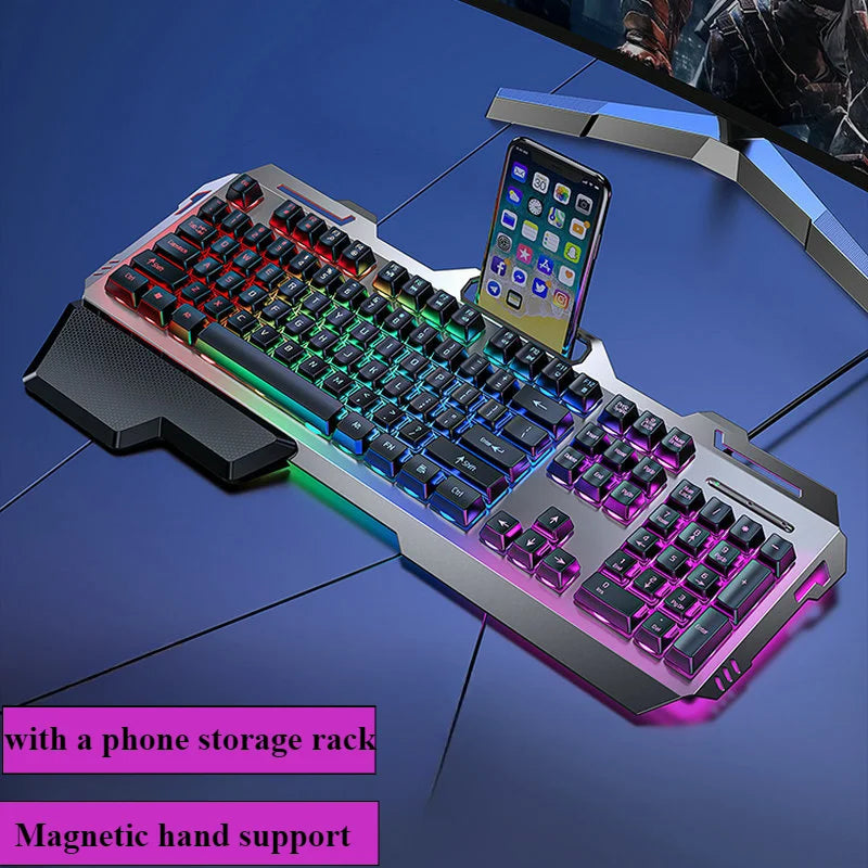 USB Wired Keyboard Set 104 Keys Backlight Gaming Keyboard Gaming for Laptop PC Computer with Hand Support