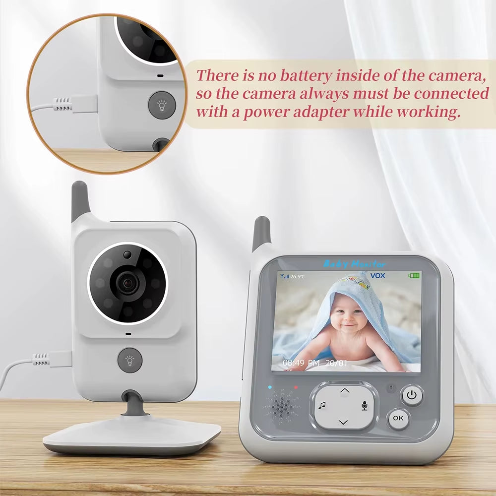 Video Baby Monitor 3.2 Inch / 2.8 Inch Wireless Security Camera Auto Night Vision Intercom Temperature Monitoring Nanny
