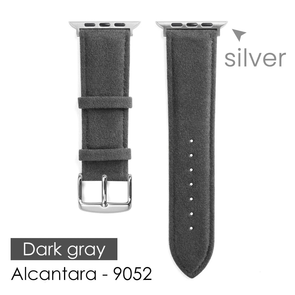 ALCANTARA Strap for Apple Watch Ultra 2 Band 46Mm 45Mm 44Mm 42Mm Suede Leather Smartwatch Accessories for Iwatch S109 8 7 6