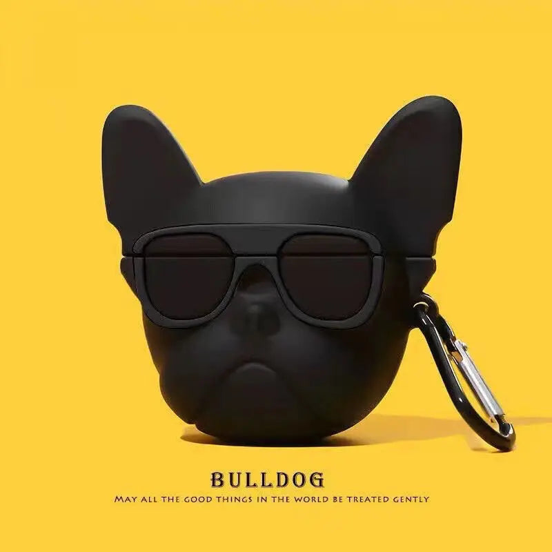 Cool Bulldog Hip Hop Music Dog Silicone Case for Apple Airpods 4 3 2 Cover for Airpods Pro 2 Generation Protective Shell