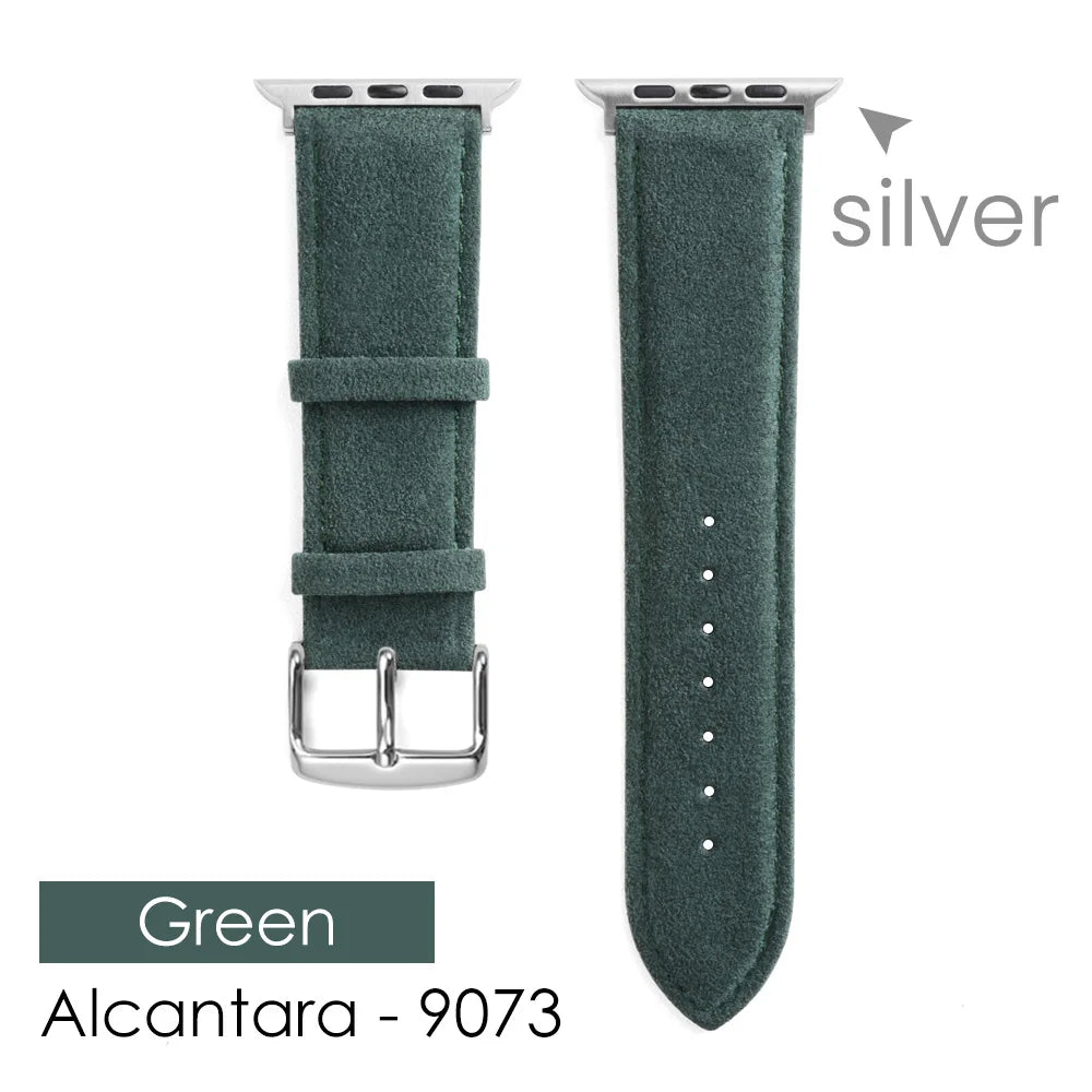 ALCANTARA Strap for Apple Watch Ultra 2 Band 46Mm 45Mm 44Mm 42Mm Suede Leather Smartwatch Accessories for Iwatch S109 8 7 6