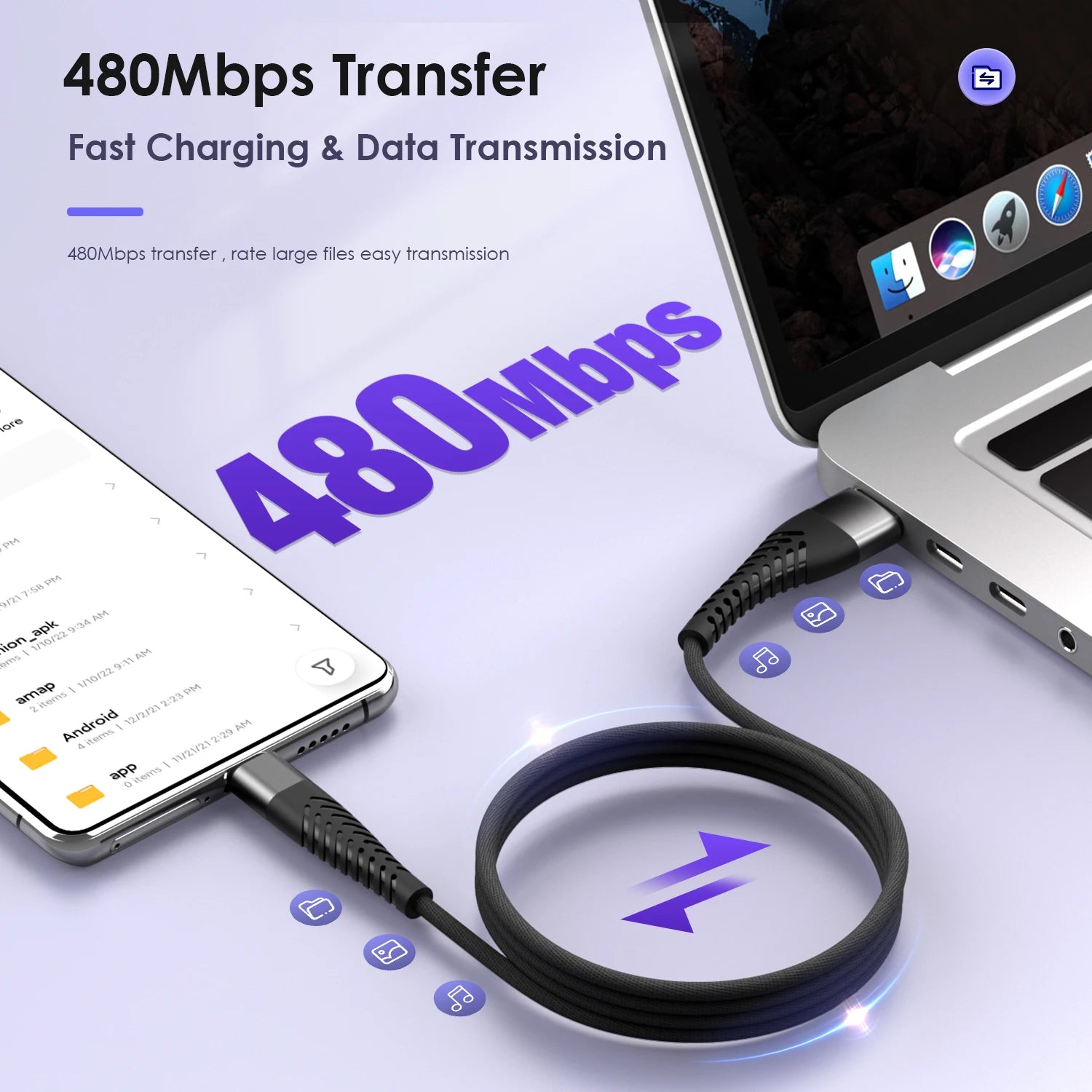 7A 100W USB C Cable Fast Charging Type C Date Cable for Samsung Huawei Xiaomi 15 Iphone USB C Phone Charger Cable 0.25M 1M 2M 3M