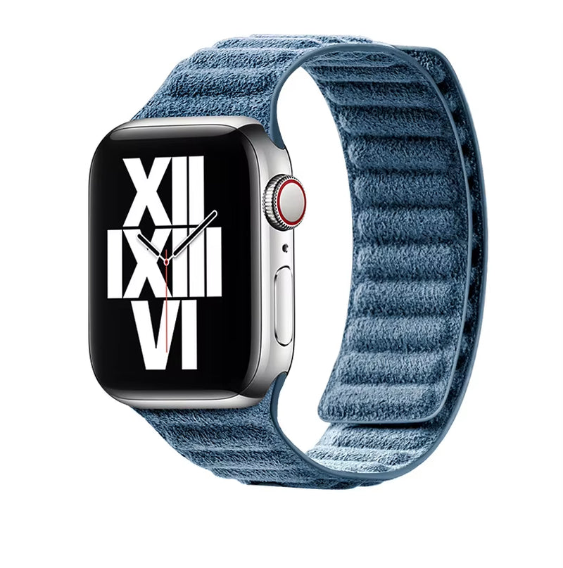 Premium Italy Alcantara Magnetic Genuine Leather Strap for Apple Watch 38 40 42 44 45 49 Mm Iwatch 9 87 5 6 4 3 SE Bracelet