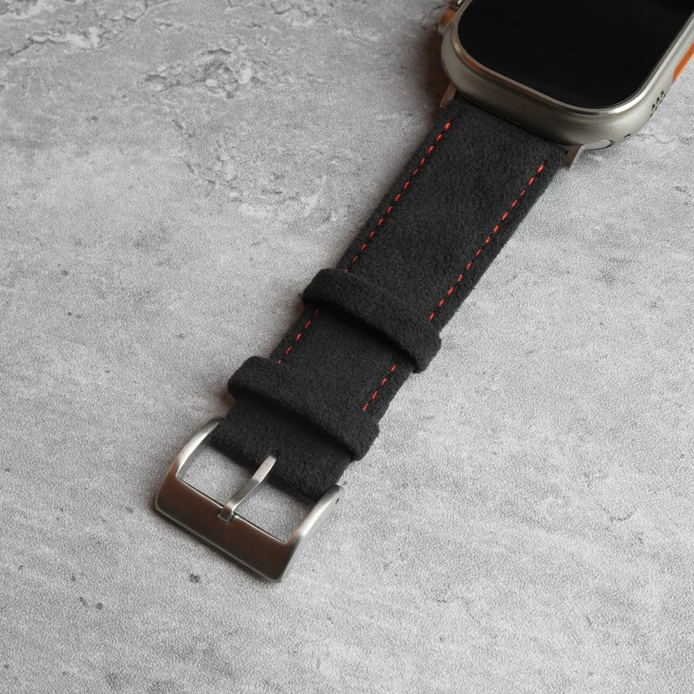 ALCANTARA Strap for Apple Watch Ultra 2 Band 46Mm 45Mm 44Mm 42Mm Suede Leather Smartwatch Accessories for Iwatch S109 8 7 6