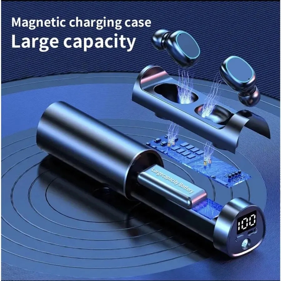 N21 Wireless Earphones Stereo Bass Earbuds LED Digital Display Headphones with Microphone TWS Headsets Lights for Smartphone