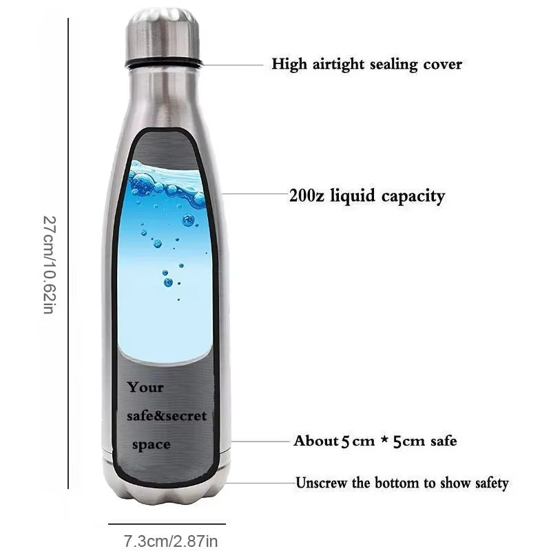 750Ml Diversion Water Bottle Portable Water Bottle Secret Stash Pill Organizer Can Safe Hiding Spot for Money Bonus Key Ring Box